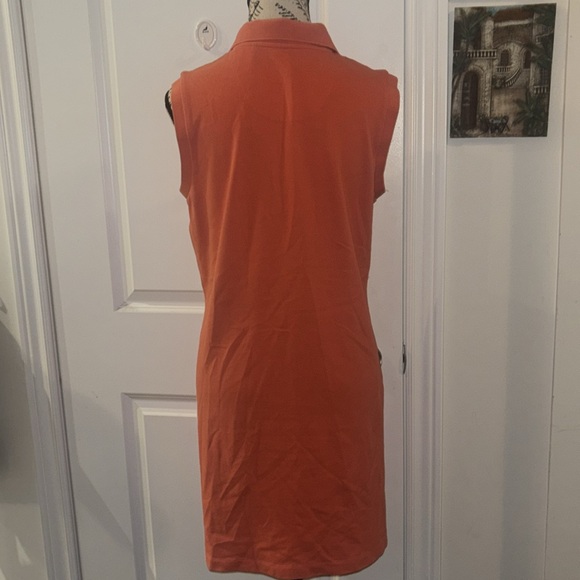 Tommy Bahama Shirt Dress Women Medium Orange Polo Short Sleeve Women’s - Picture 6 of 7